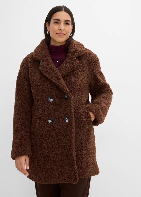 Kurzmantel in braun von vorne (Totalaufnahme) - bonprix
