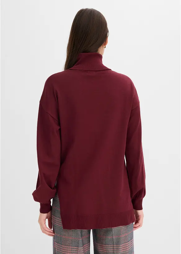 Rollkragenpullover aus Viskose-Mix in rot von hinten (im Anschnitt) - bonprix Rollkragenpullover aus Viskose-Mix in rot von hinten (im Anschnitt) - bonprix