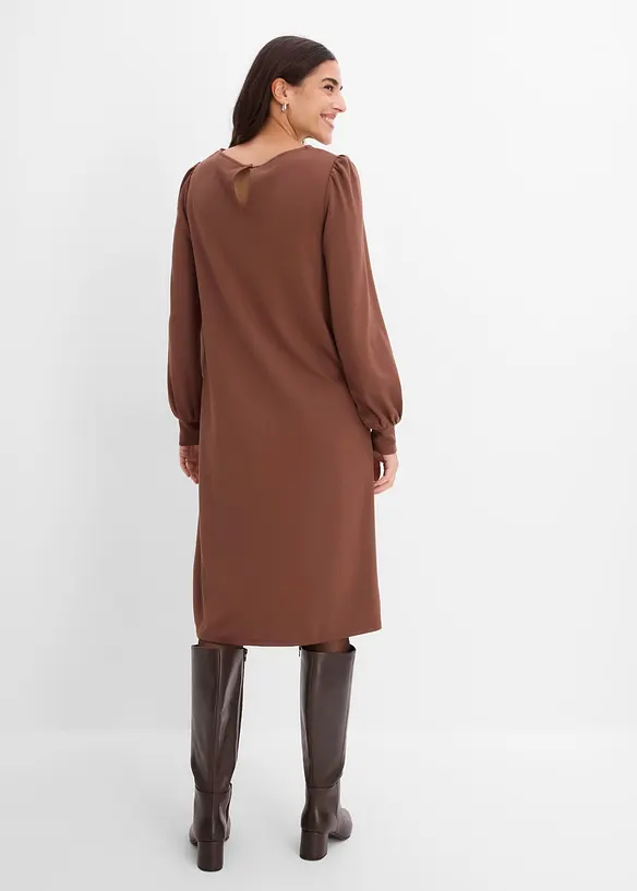 Jerseykleid aus Punto di Roma in braun von hinten (Totalaufnahme) - bonprix Jerseykleid aus Punto di Roma in braun von hinten (Totalaufnahme) - bonprix