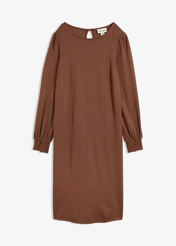 Jerseykleid aus Punto di Roma in braun von vorne - bonprix Jerseykleid aus Punto di Roma in braun von vorne - bonprix