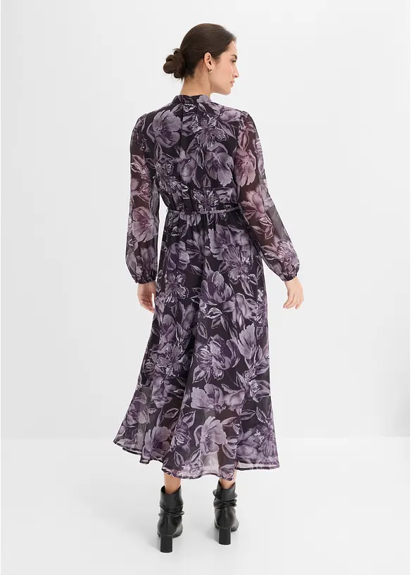 Chiffonkleid in schwarz von hinten (Totalaufnahme) - bonprix Chiffonkleid in schwarz von hinten (Totalaufnahme) - bonprix