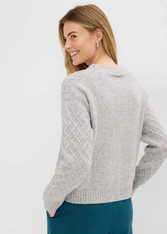 Pullover in grau von hinten (im Anschnitt) - bonprix Pullover in grau von hinten (im Anschnitt) - bonprix