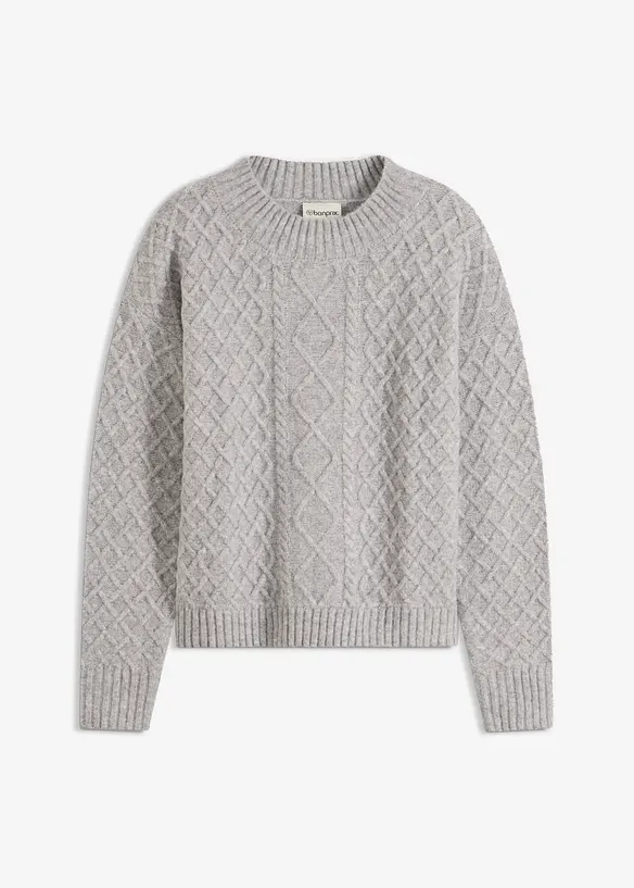 Pullover in grau von vorne - bonprix Pullover in grau von vorne - bonprix