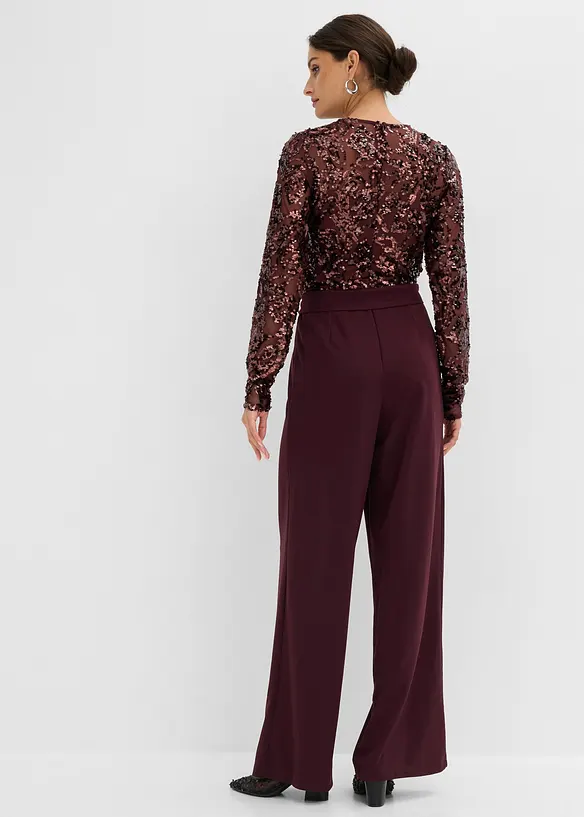 Overall mit Paillettenstickerei in rot von hinten (Totalaufnahme) - bonprix Overall mit Paillettenstickerei in rot von hinten (Totalaufnahme) - bonprix