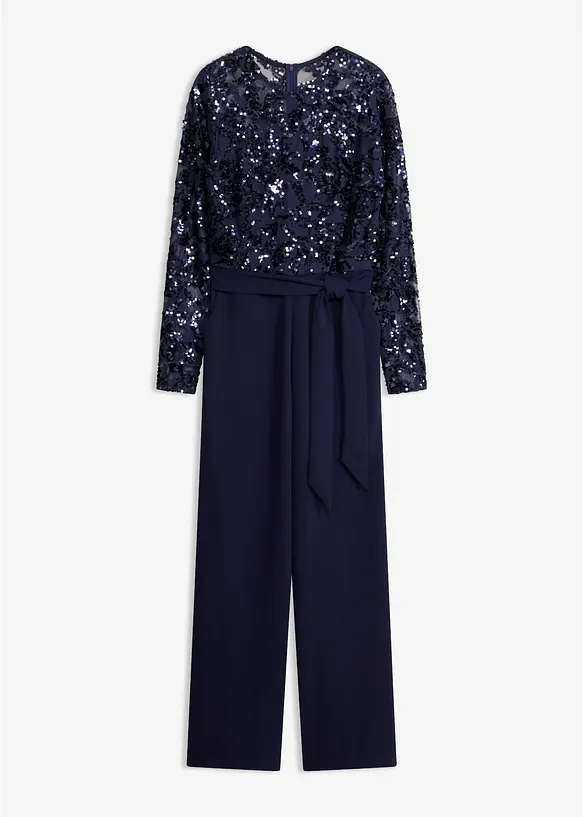 Overall mit Paillettenstickerei in blau von vorne - bonprix Overall mit Paillettenstickerei in blau von vorne - bonprix