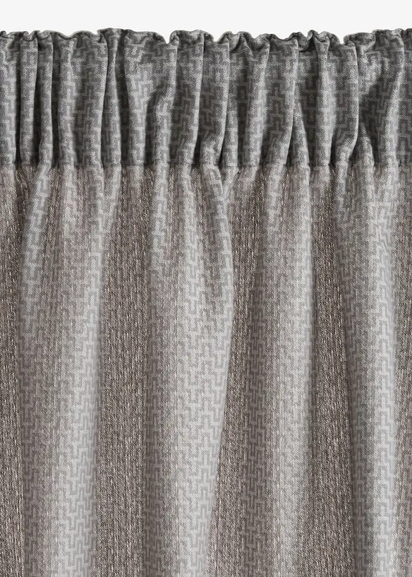 Blickdichter Jacquard Vorhang aus Bio-Baumwolle (1er Pack) in grau - bonprix