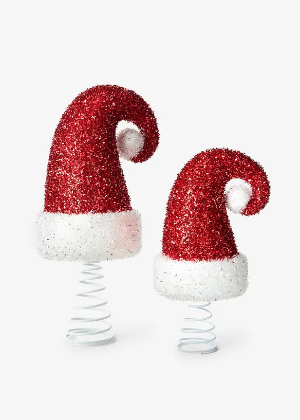 Deko-Objekte Weihnachtsmütze (2-tlg. Set) in rot von vorne - bonprix