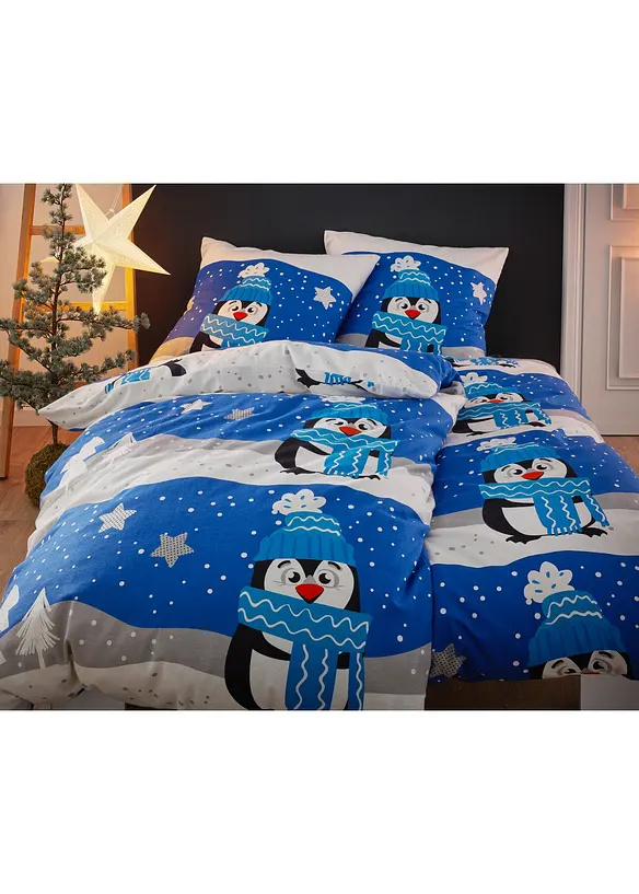 Bettwäsche mit winterlichem Design in blau (Ambiente) - bonprix