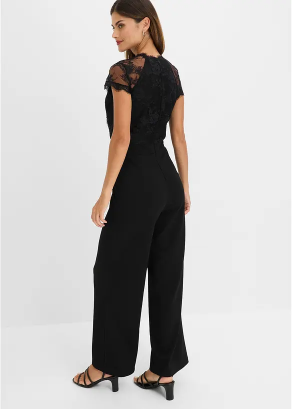 Overall mit Spitze in schwarz von hinten (Totalaufnahme) - bonprix