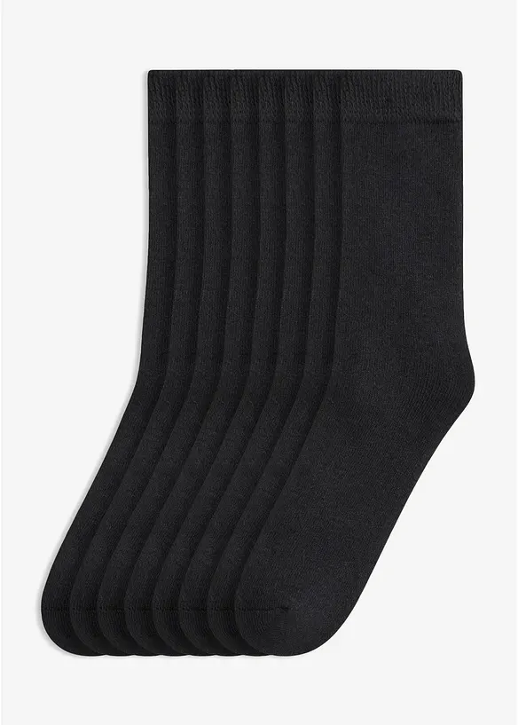 Thermo Socken mit Innenfrottee (8er Pack)  in schwarz von vorne - bonprix