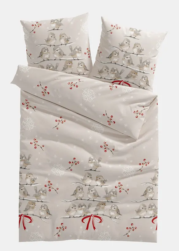 Linon-Bettwäsche in beige von vorne - bonprix