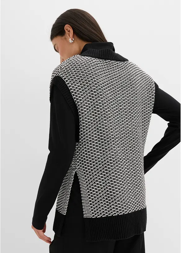 Oversize Pullunder in schwarz von hinten (im Anschnitt) - bonprix