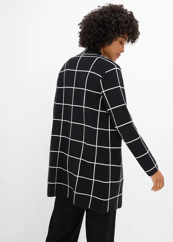 Longstrickjacke in schwarz von hinten (im Anschnitt) - bonprix