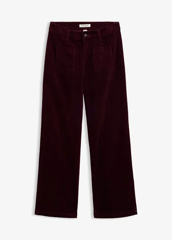 Cordhose aus Baumwoll-Stretch in rot von vorne - bonprix