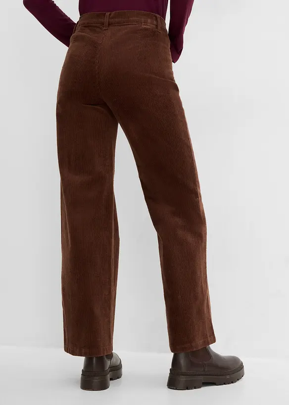 Cordhose aus Baumwoll-Stretch in braun von hinten - bonprix