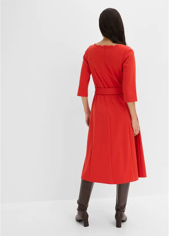 Jerseykleid aus Punto di Roma in rot von hinten (Totalaufnahme) - bonprix Jerseykleid aus Punto di Roma in rot von hinten (Totalaufnahme) - bonprix