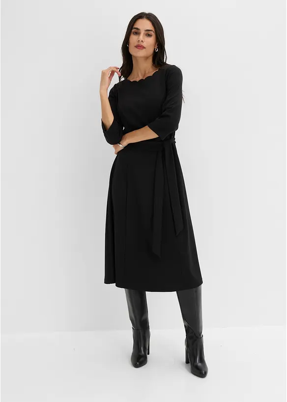 Jerseykleid aus Punto di Roma in schwarz von vorne (Totalaufnahme) - bonprix Jerseykleid aus Punto di Roma in schwarz von vorne (Totalaufnahme) - bonprix