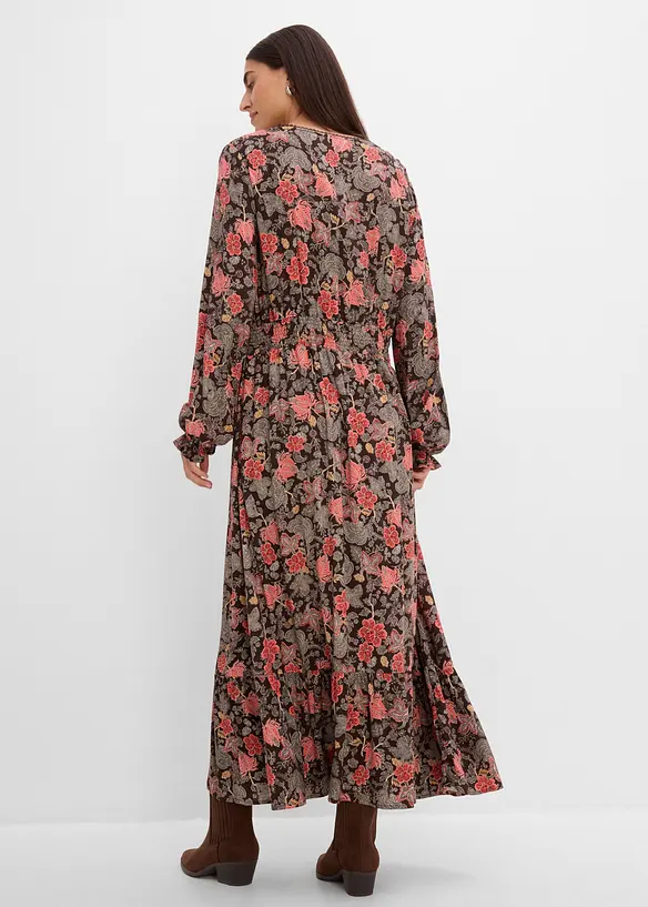 Maxikleid aus reiner Viskose in braun von hinten (Totalaufnahme) - bonprix Maxikleid aus reiner Viskose in braun von hinten (Totalaufnahme) - bonprix
