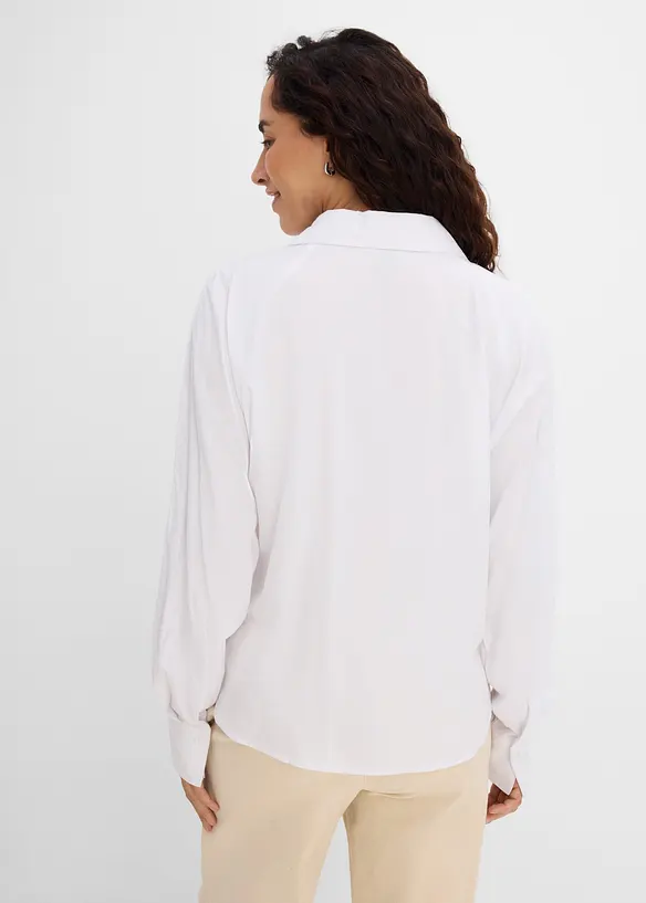 Bluse aus softer Viskose in weiß von hinten (im Anschnitt) - bonprix