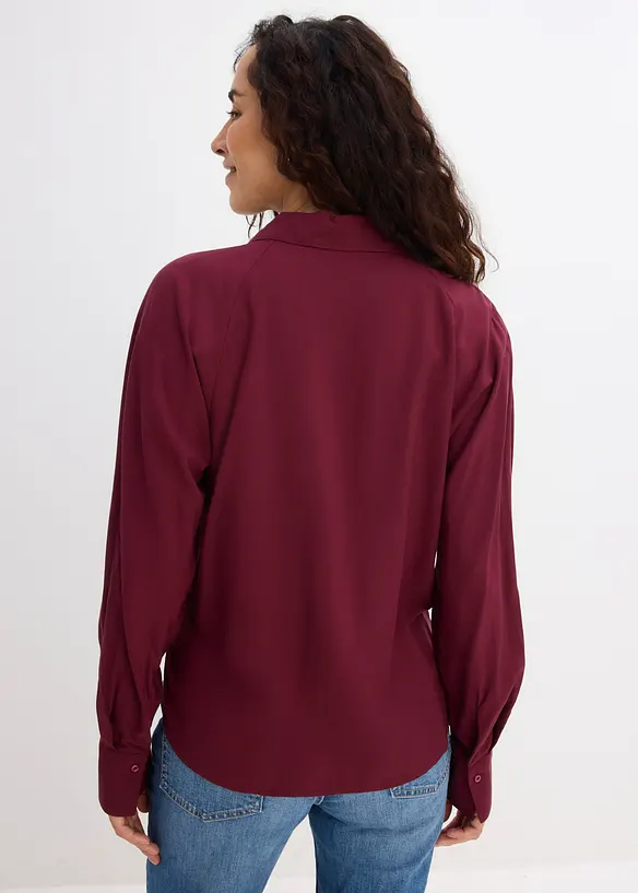 Bluse aus softer Viskose in rot von hinten (im Anschnitt) - bonprix