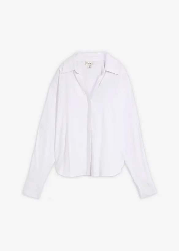 Bluse aus softer Viskose in weiß von vorne - bonprix