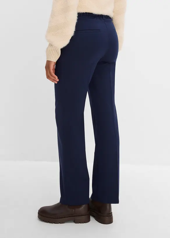 Hose in Wolloptik aus Viskose-Mix in blau von hinten - bonprix