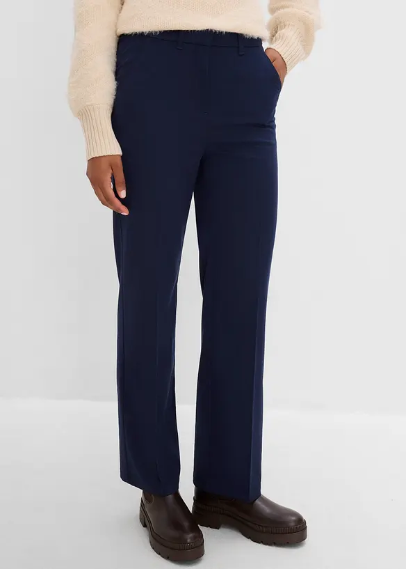 Hose in Wolloptik aus Viskose-Mix in blau von vorne - bonprix