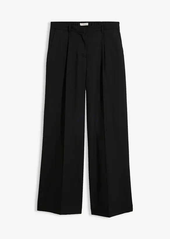 Weite Hose in Wolloptik aus Viskose-Mix in schwarz von vorne - bonprix Weite Hose in Wolloptik aus Viskose-Mix in schwarz von vorne - bonprix