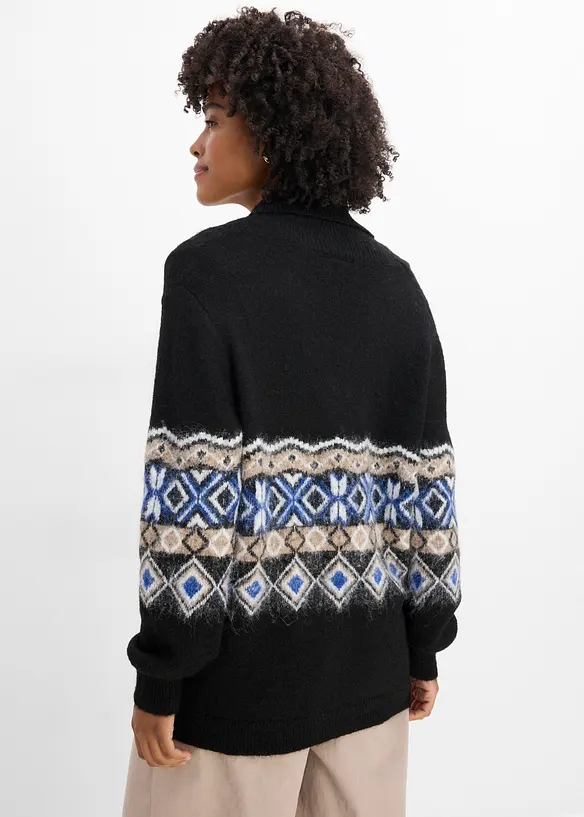 Strickjacke in schwarz von hinten (im Anschnitt) - bonprix