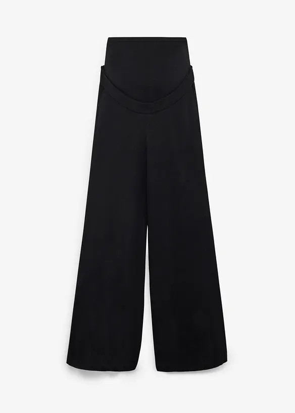 Umstandshose aus weichem Strick, Straight  Leg in schwarz von vorne - bonprix
