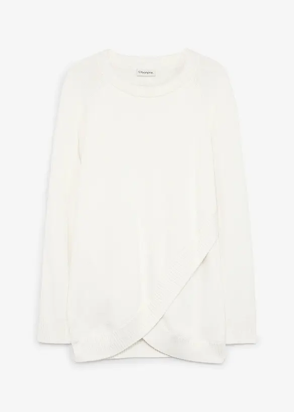 2-in-1 weicher Umstands- und Stillpullover in weiß von vorne - bonprix