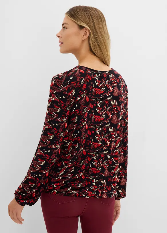 Shirt aus fließender Viskose in blau von hinten (im Anschnitt) - bonprix