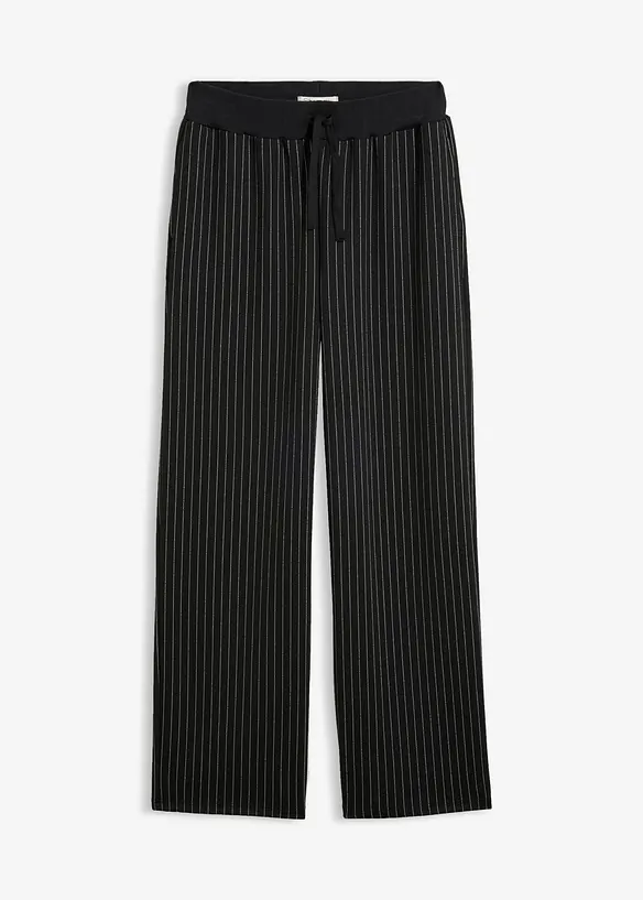 Jersey-Hose aus Punto di Roma in schwarz von vorne - bonprix Jersey-Hose aus Punto di Roma in schwarz von vorne - bonprix