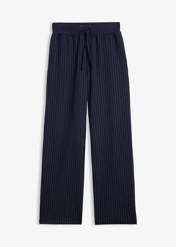 Jersey-Hose aus Punto di Roma in blau von vorne - bonprix Jersey-Hose aus Punto di Roma in blau von vorne - bonprix
