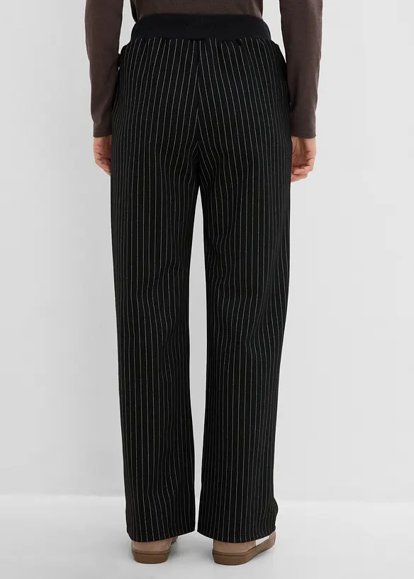 Jersey-Hose aus Punto di Roma in schwarz von hinten - bonprix Jersey-Hose aus Punto di Roma in schwarz von hinten - bonprix