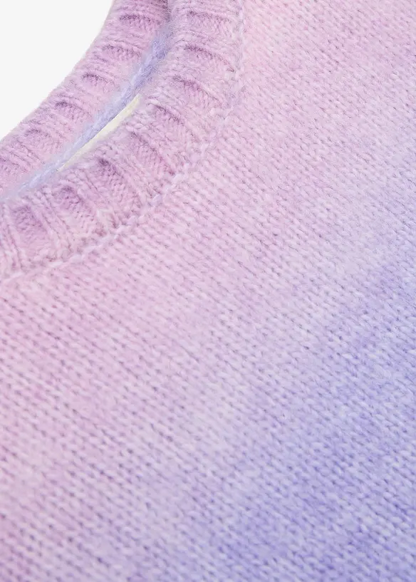 Grobstrick-Pullover aus weichem Woll-Mix in lila - bonprix