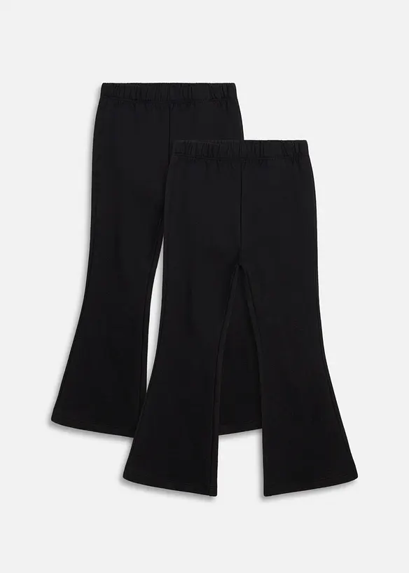 Thermo-Leggings Bootcut (2er Pack) in schwarz von vorne - bonprix