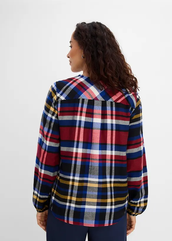 Flanell-Tunika aus reiner Bio-Baumwolle in rot von hinten (im Anschnitt) - bonprix