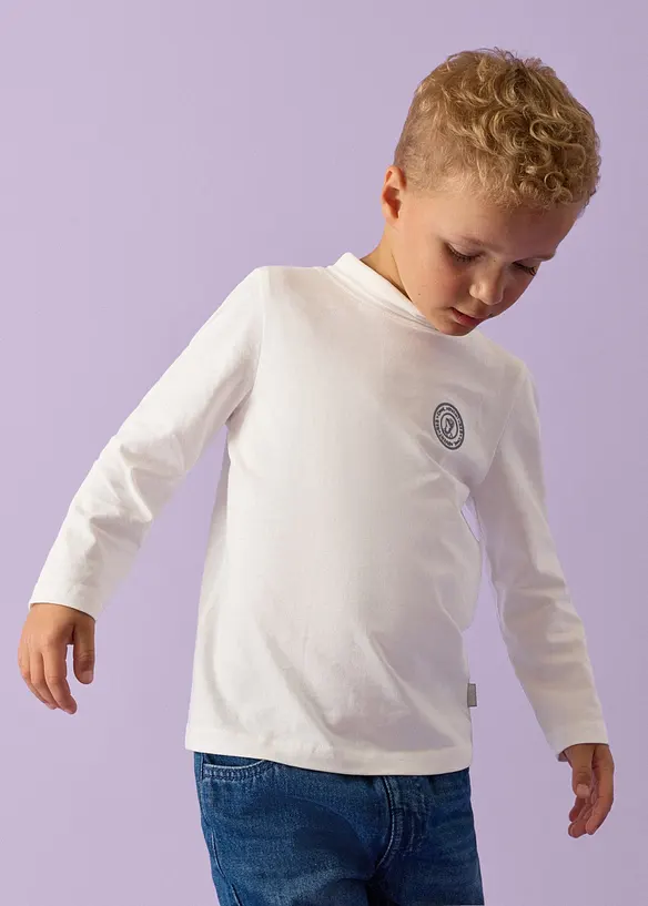 Lurchi Rollkragenshirt aus weicher Bio Baumwolle (2er Pack) in blau von vorne (im Anschnitt) - Lurchi