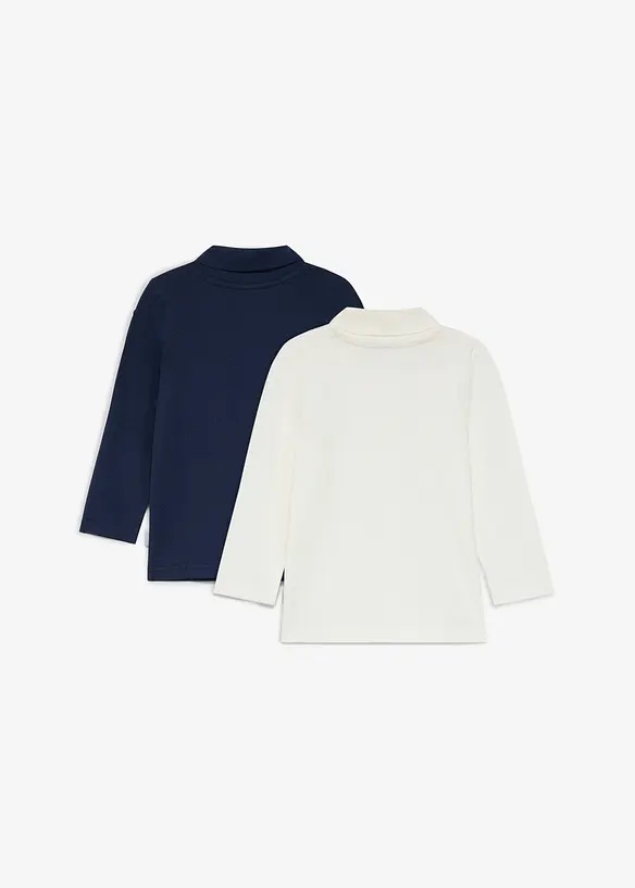 Lurchi Rollkragenshirt aus weicher Bio Baumwolle (2er Pack) in blau von hinten - Lurchi