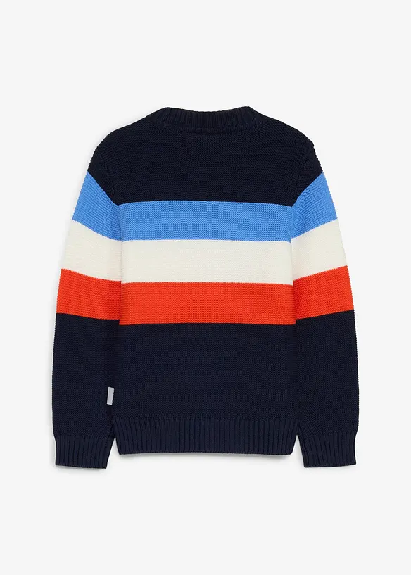 Lurchi Grobstrick-Pullover in blau von hinten - Lurchi