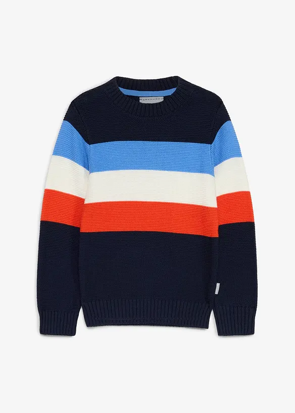 Lurchi Grobstrick-Pullover in blau von vorne - Lurchi