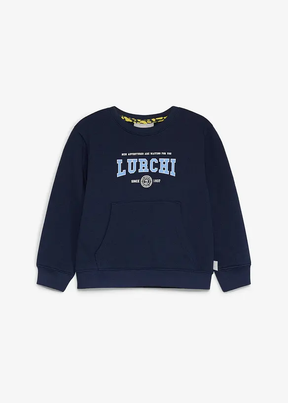 Lurchi Sweatshirt aus weicher Bio Baumwolle in blau von vorne - Lurchi