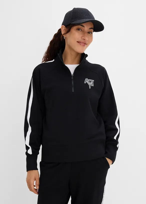 Sweatshirt aus Baumwolle-Mix in schwarz von vorne (im Anschnitt) - bonprix Sweatshirt aus Baumwolle-Mix in schwarz von vorne (im Anschnitt) - bonprix