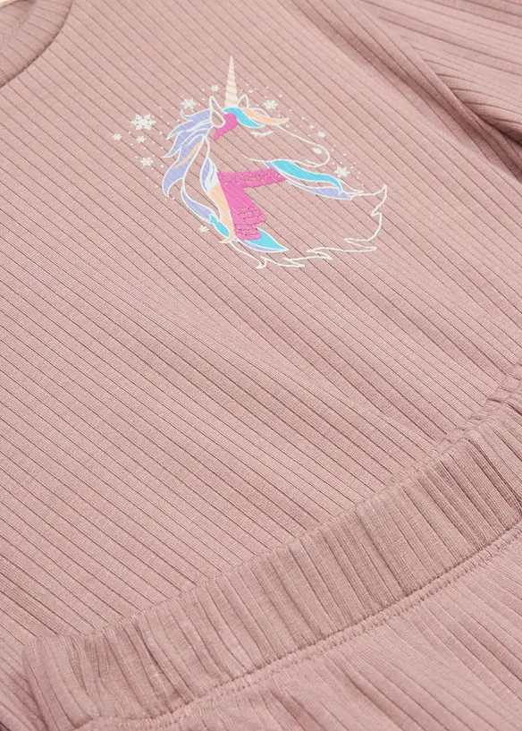 Langarmshirt und Hose aus Vikose (2-tlg.Set) in rosa - bonprix
