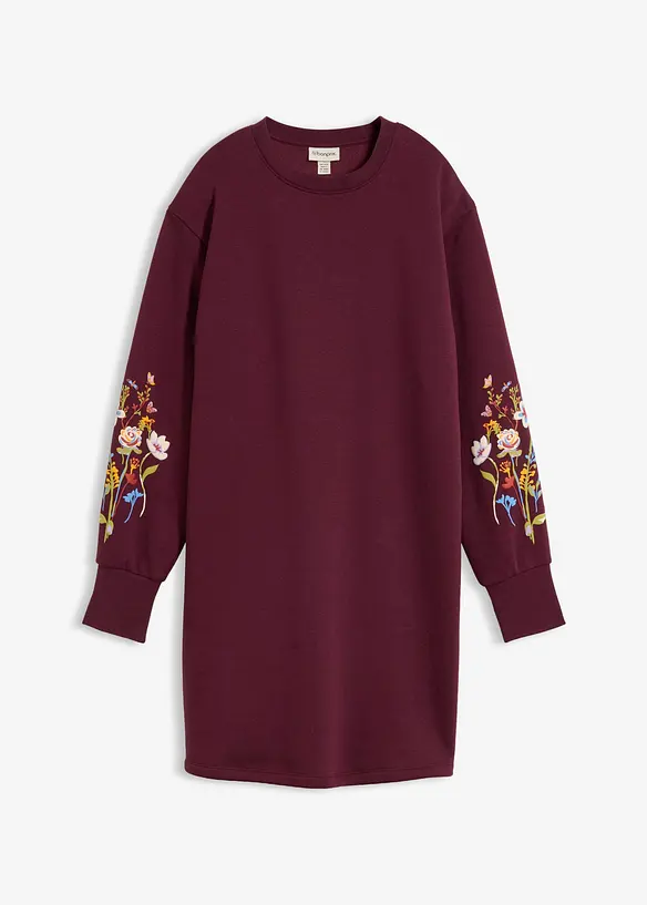 Sweatkleid aus Baumwoll-Mix in rot von vorne - bonprix