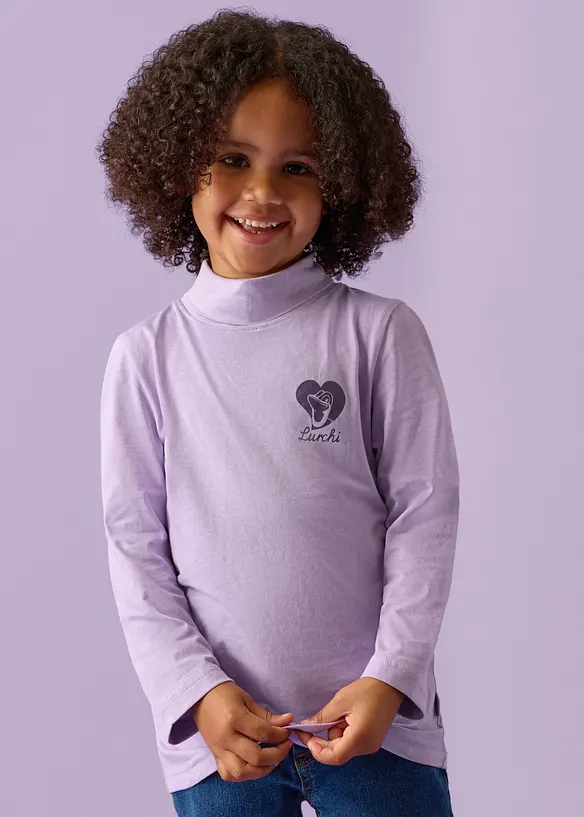 Lurchi Rollkragenshirt aus weicher Bio Baumwolle (2er Pack) in blau von vorne (im Anschnitt) - Lurchi