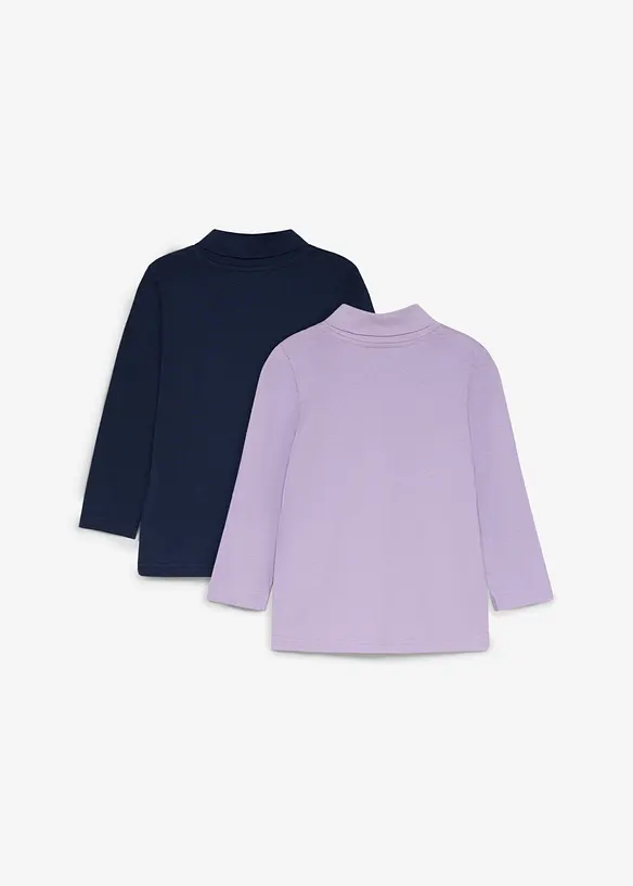 Lurchi Rollkragenshirt aus weicher Bio Baumwolle (2er Pack) in blau von hinten - Lurchi