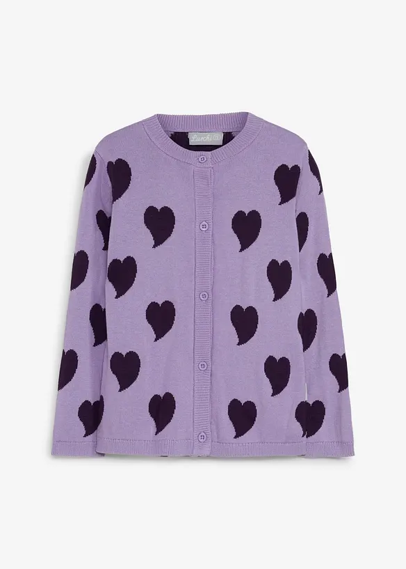 Lurchi Feinstrickjacke in lila von vorne - Lurchi