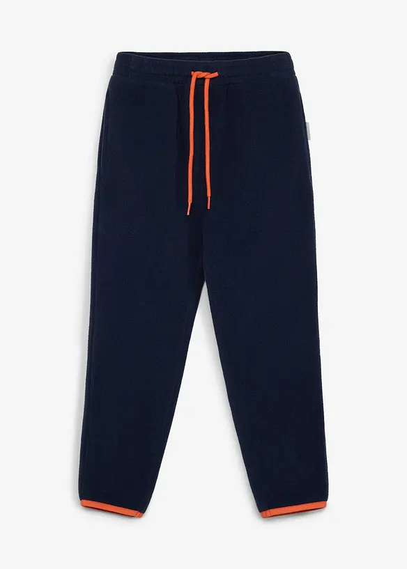 Lurchi Thermo-Schlupfhose aus weichem Fleece in blau von vorne - Lurchi